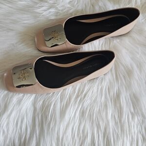 Tory Burch Ballet Flats, Size 8, Classic Logo, Neutral Blush/Nude, EUC